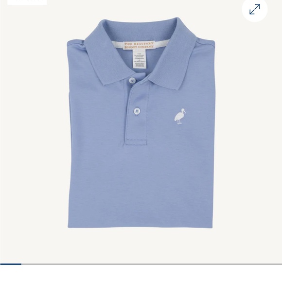 The Beaufort Bonnet Company Other - The Beaufort Bonnet Company periwinkle polo with Embroidered Stork